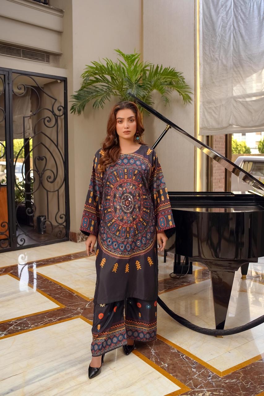 Khaddi Black (Stitched 2 Pcs)