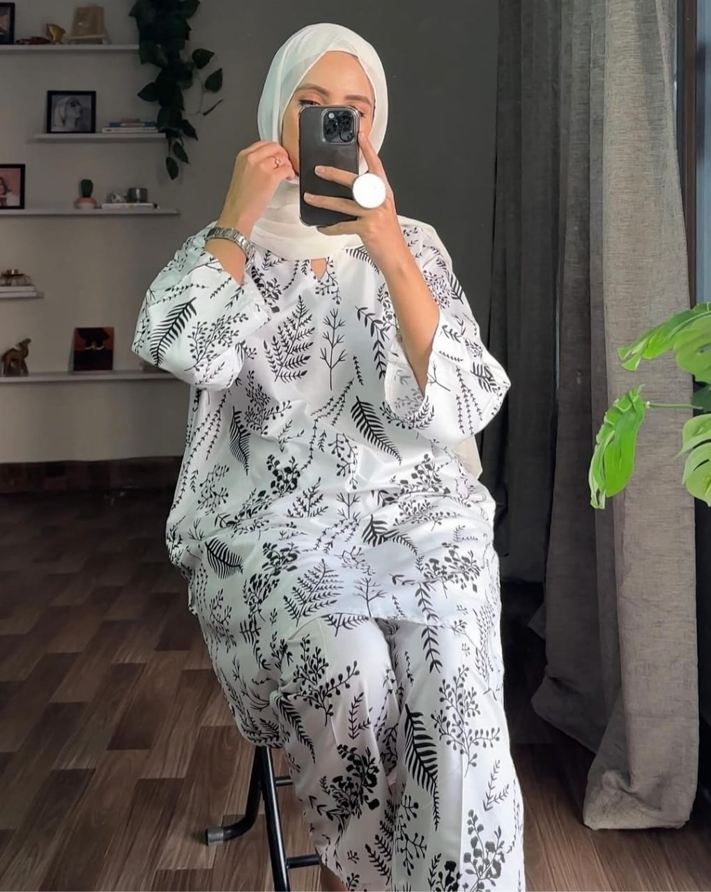 Floral Leaf (Stitched 2 Pcs)