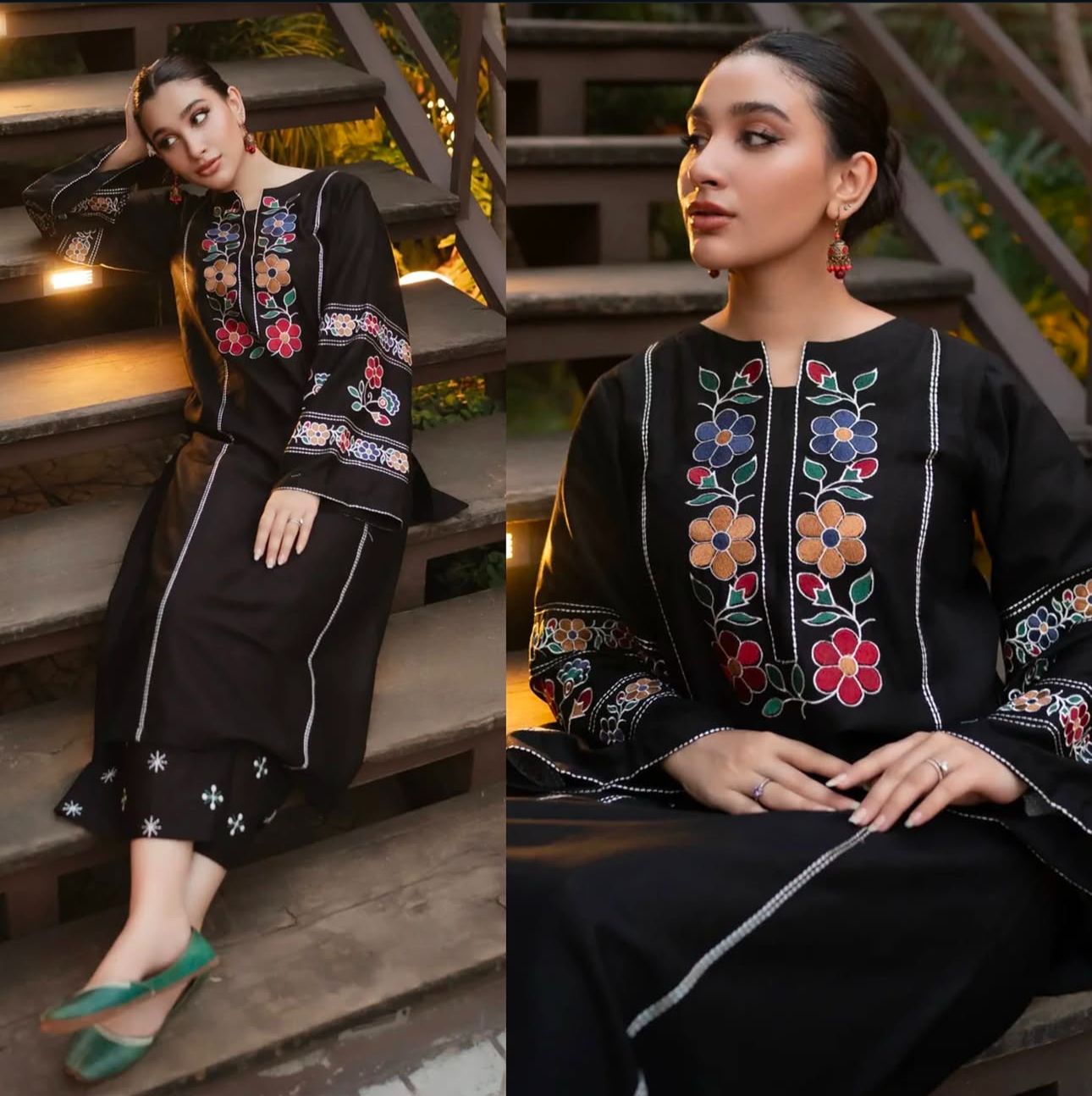 Decent Black Emb 2Pcs