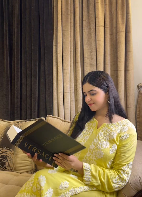 Indian Chikankari Embossed 2Pc