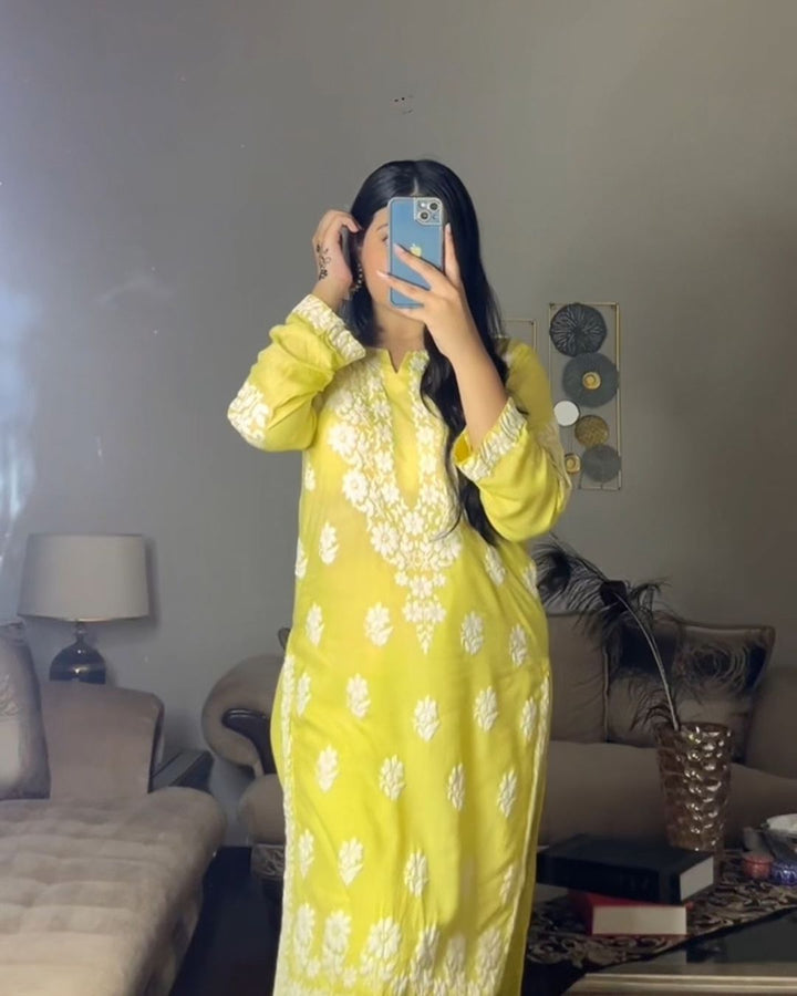 Indian Chikankari Embossed 2Pc